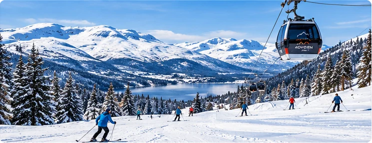 Skiaktivitetar og gondol på Hovden